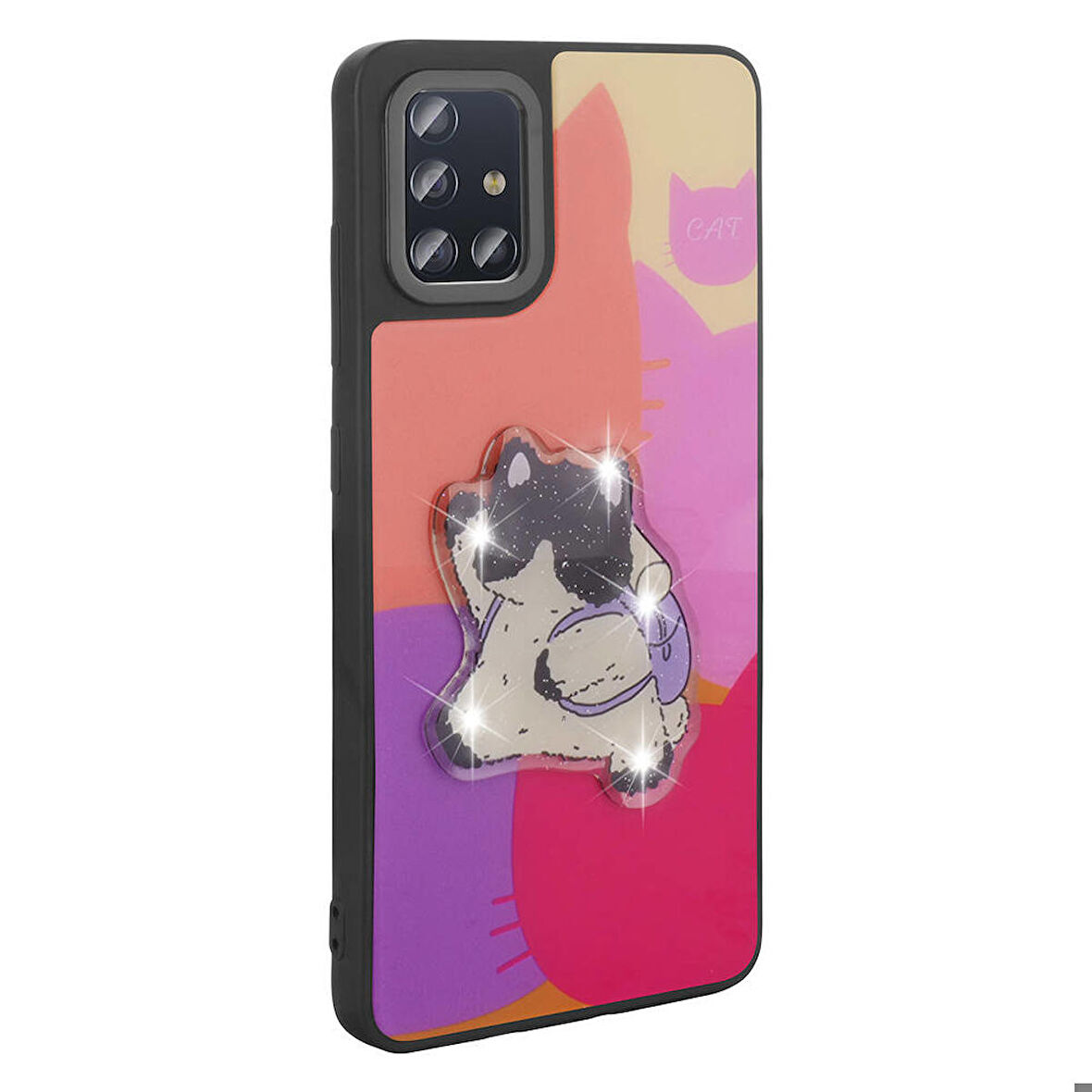 Galaxy A51 Kılıf Parlayan Kabartmalı İkonik Figürlü Amas Silikon Kılıf