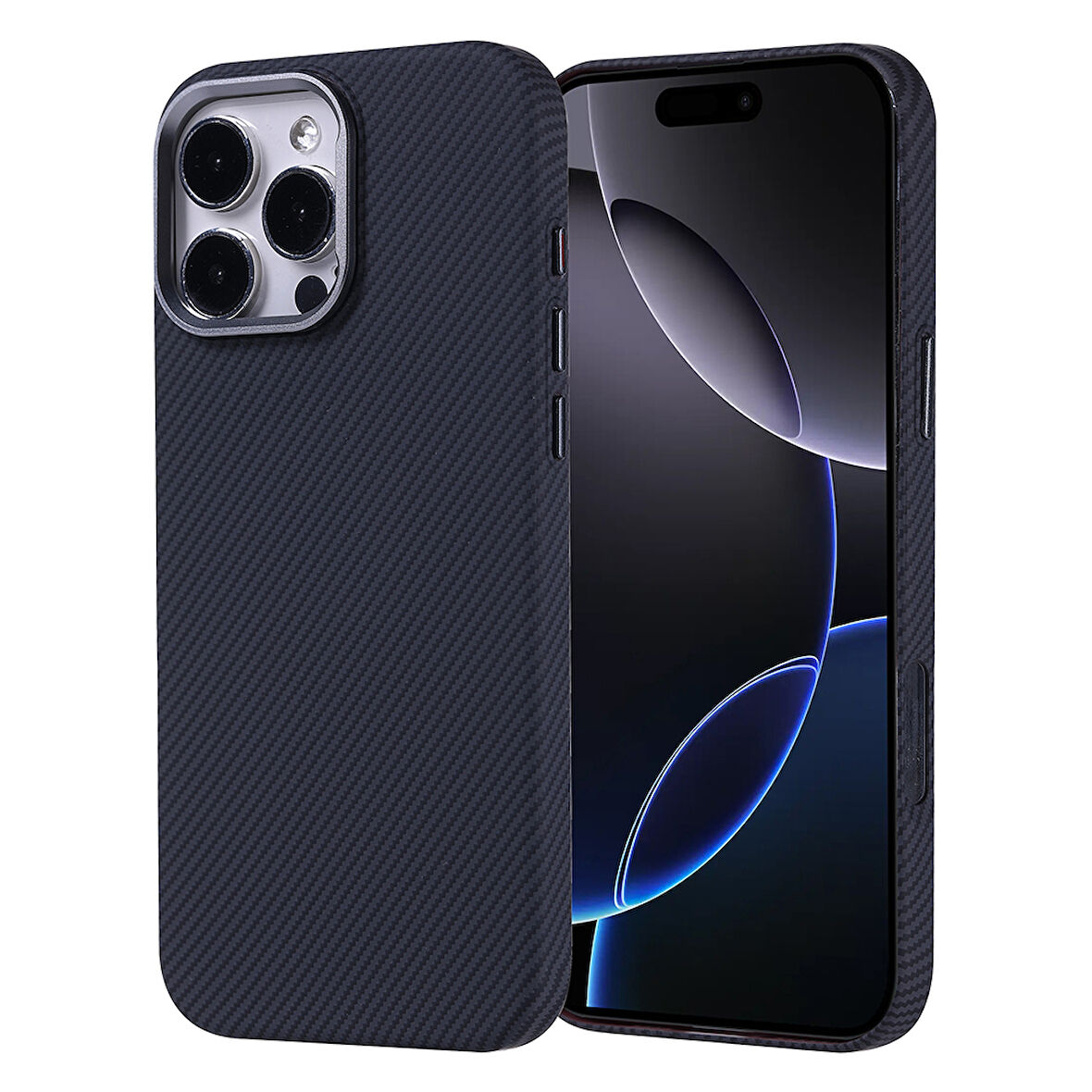 iPhone 16 Pro Max Kılıf Magsafe Şarj Özellikli Karbon Fiber Görünümlü Nekst Kılıf