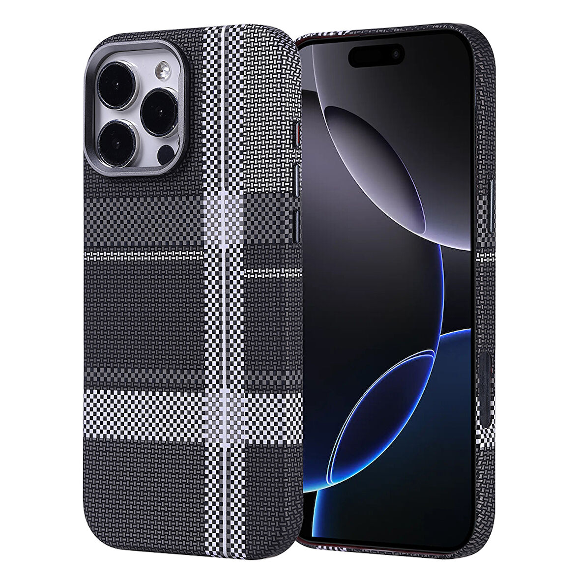 iPhone 16 Pro Max Kılıf Magsafe Şarj Özellikli Karbon Fiber Görünümlü Nekst Kılıf