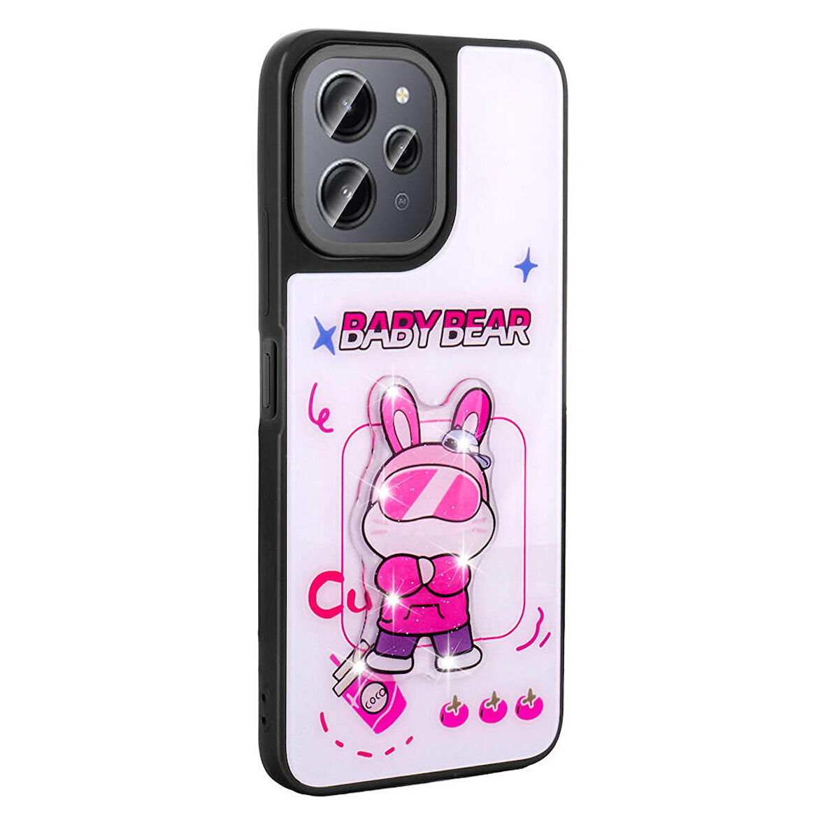 Xiaomi Redmi 12 4G Kılıf Parlayan Kabartmalı İkonik Figürlü Amas Silikon Kılıf