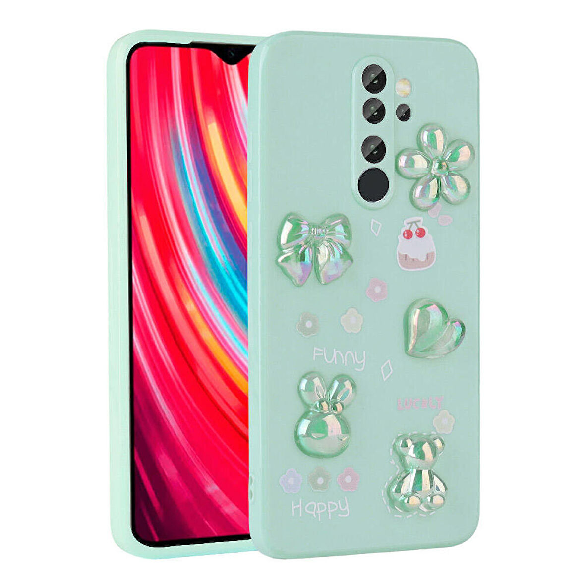 Xiaomi Redmi Note 8 Pro Kılıf Kabartma Figürlü Parlak Toys Silikon Kılıf