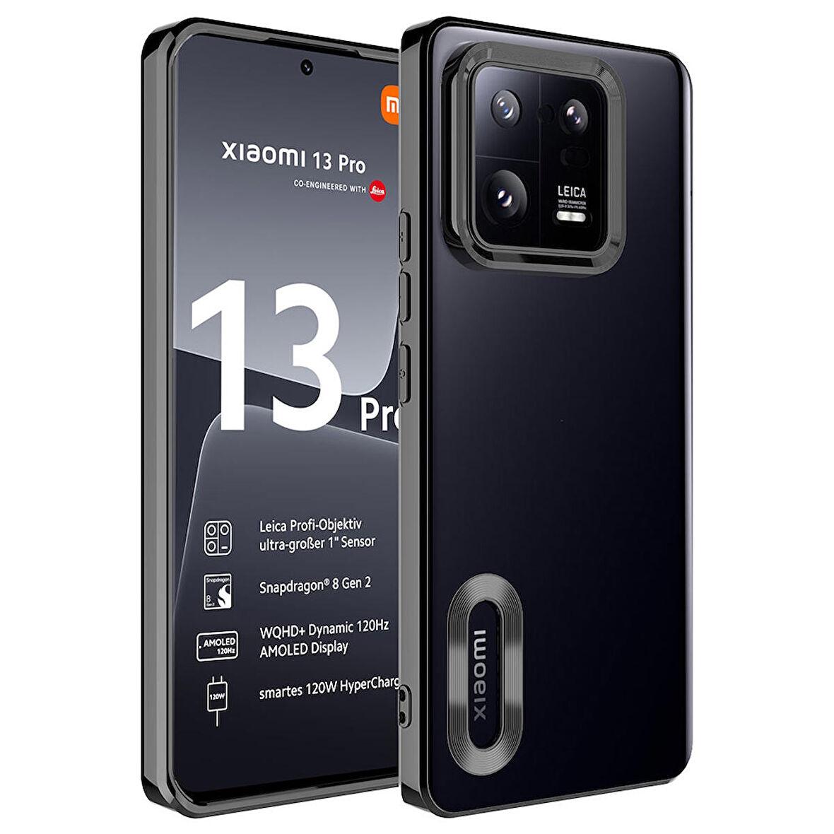 Xiaomi Mi 13 Pro Kılıf Kamera Korumalı Logo Gösteren Zore Omega Kılıf