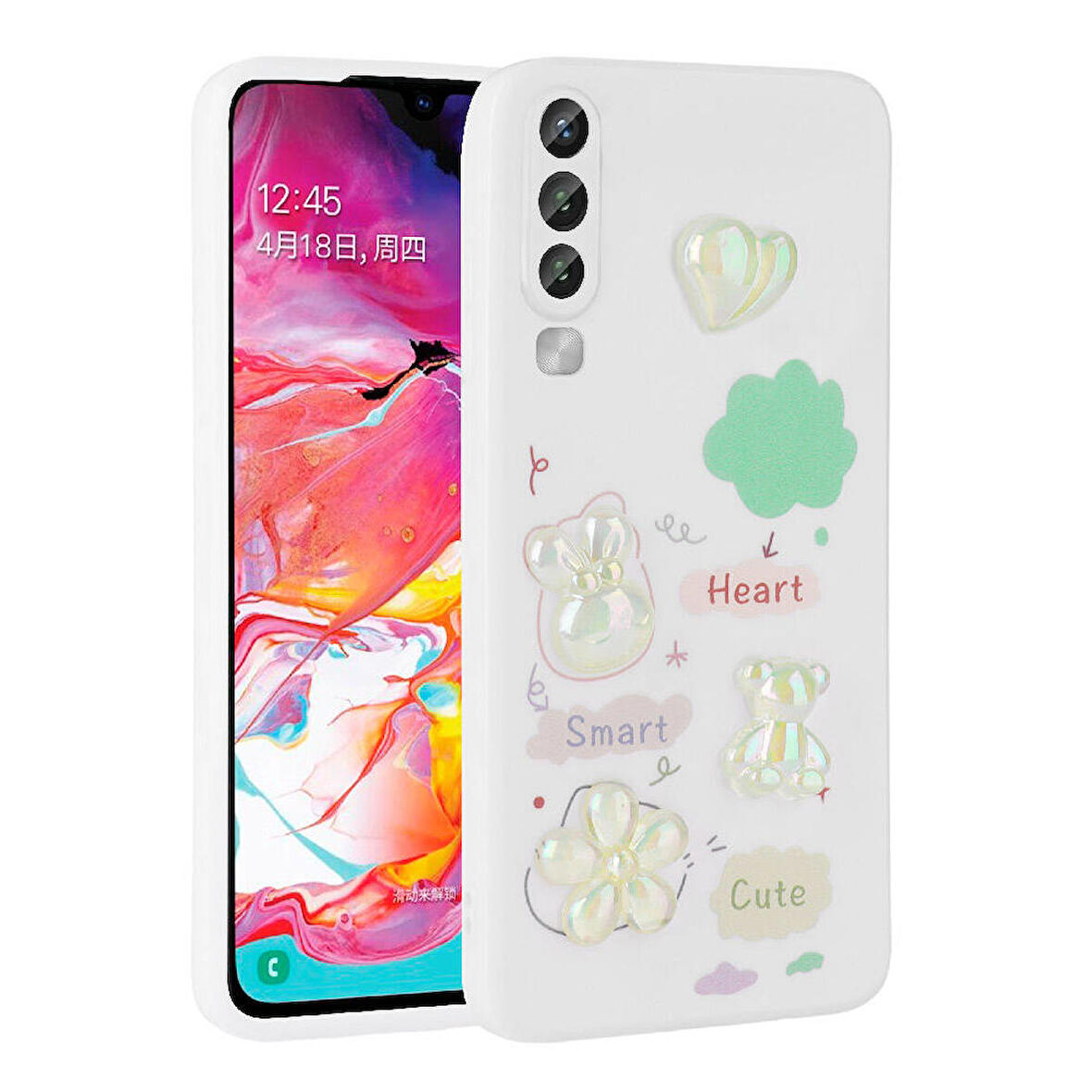 Galaxy A50 Kılıf Kabartma Figürlü Parlak Toys Silikon Kılıf