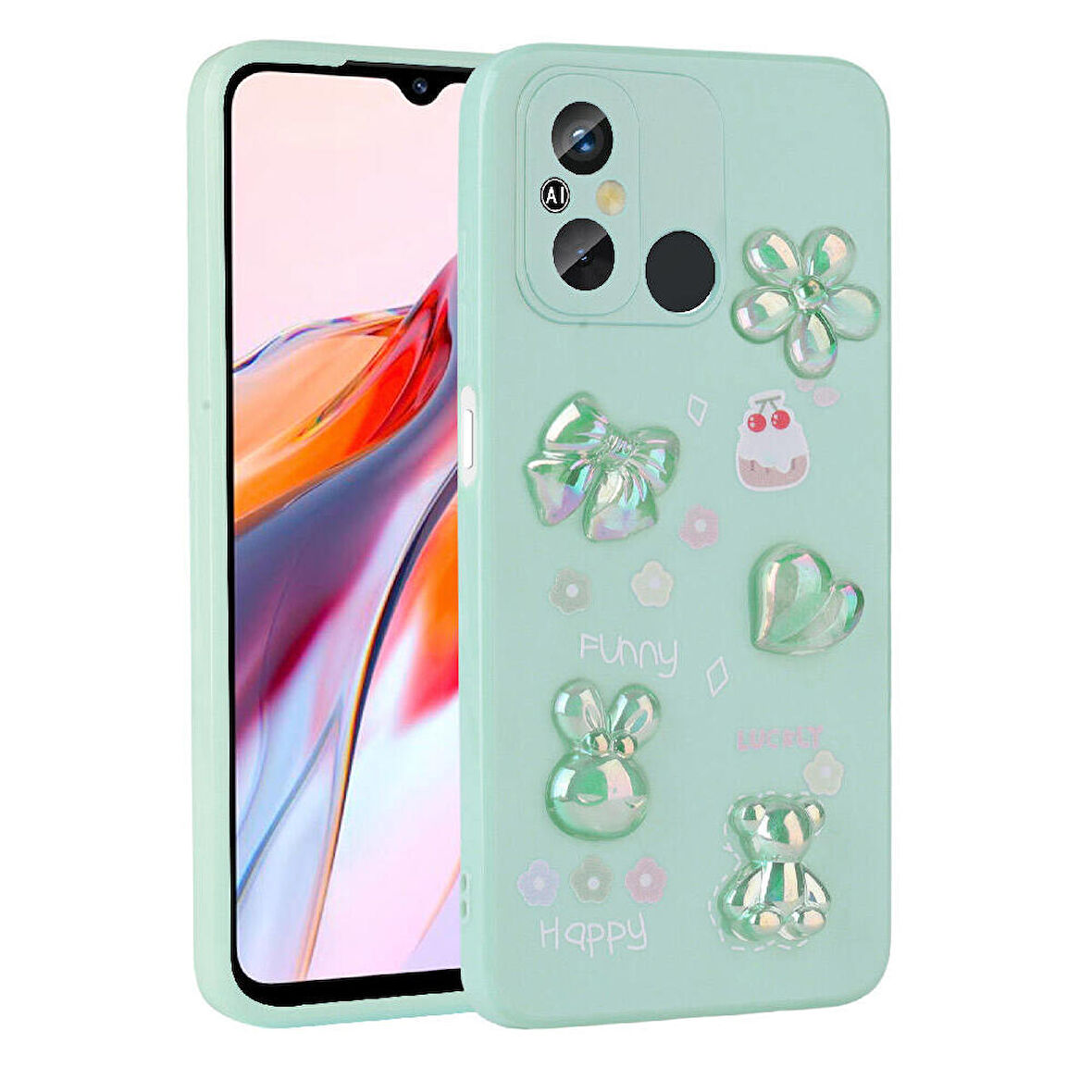 Xiaomi Redmi 12C Kılıf Kabartma Figürlü Parlak Toys Silikon Kılıf