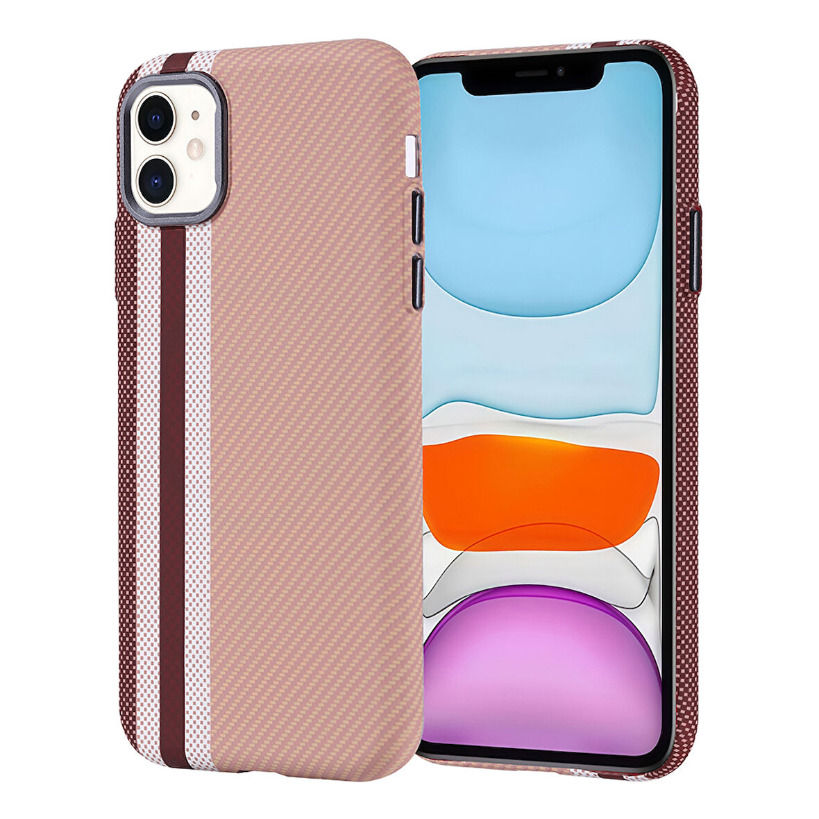 iPhone 11 Kılıf Magsafe Şarj Özellikli Karbon Fiber Görünümlü Nekst Kılıf