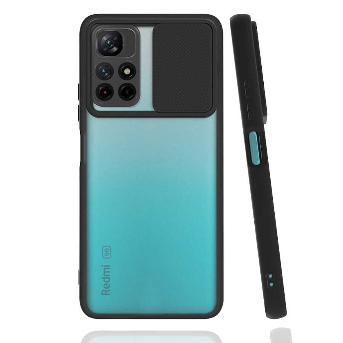 Xiaomi Redmi Note 11T 5G Kılıf Lensi Sürgülü Kamera Koruyucu Kılıf