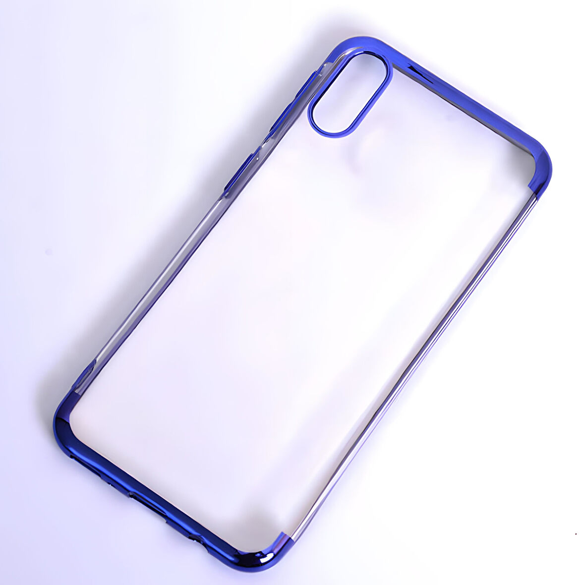 Galaxy M10 Kılıf Dört Köşeli Lazer Silikon Kılıf