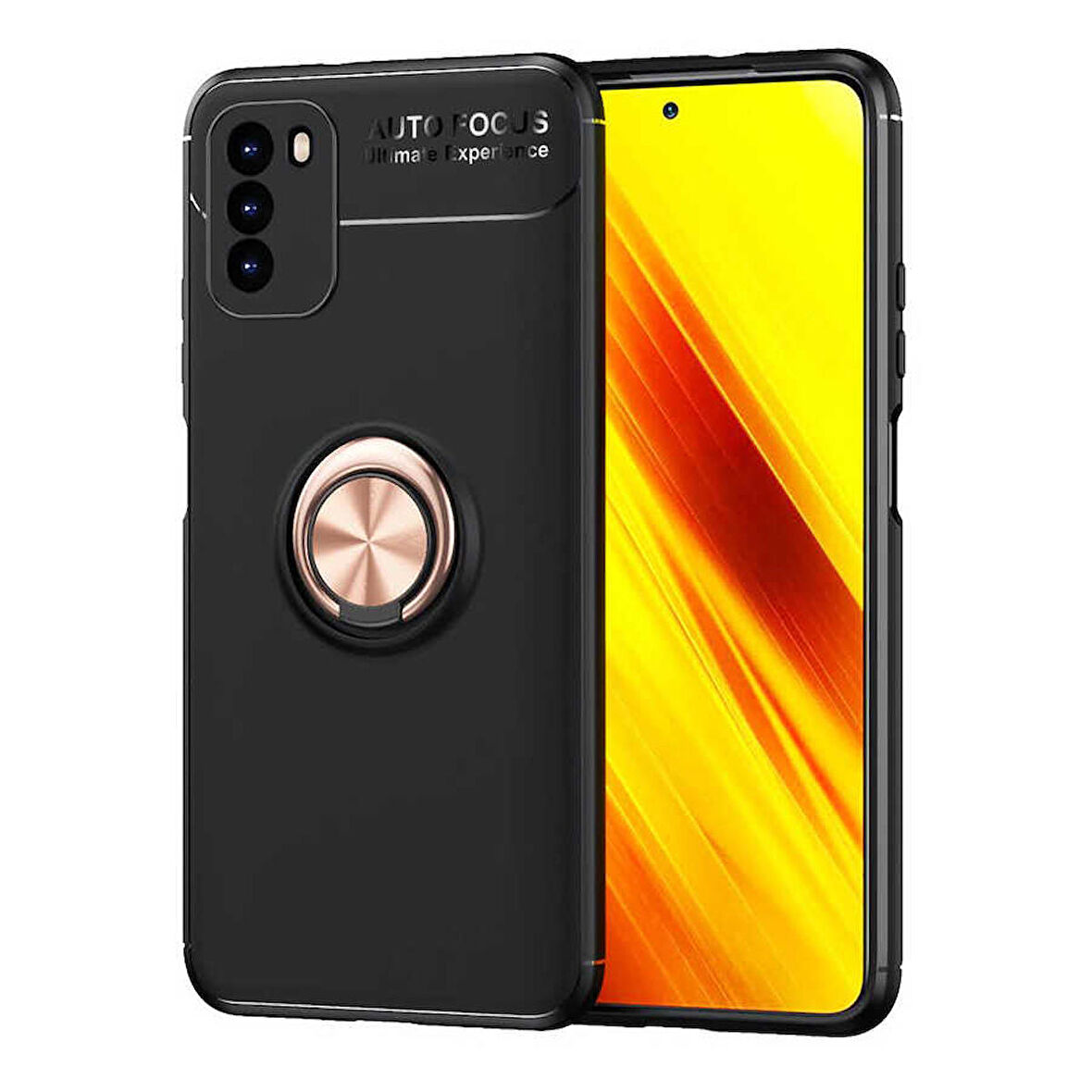 Xiaomi Poco M3 Kılıf Zore Ravel Yüzüklü Silikon Kılıf
