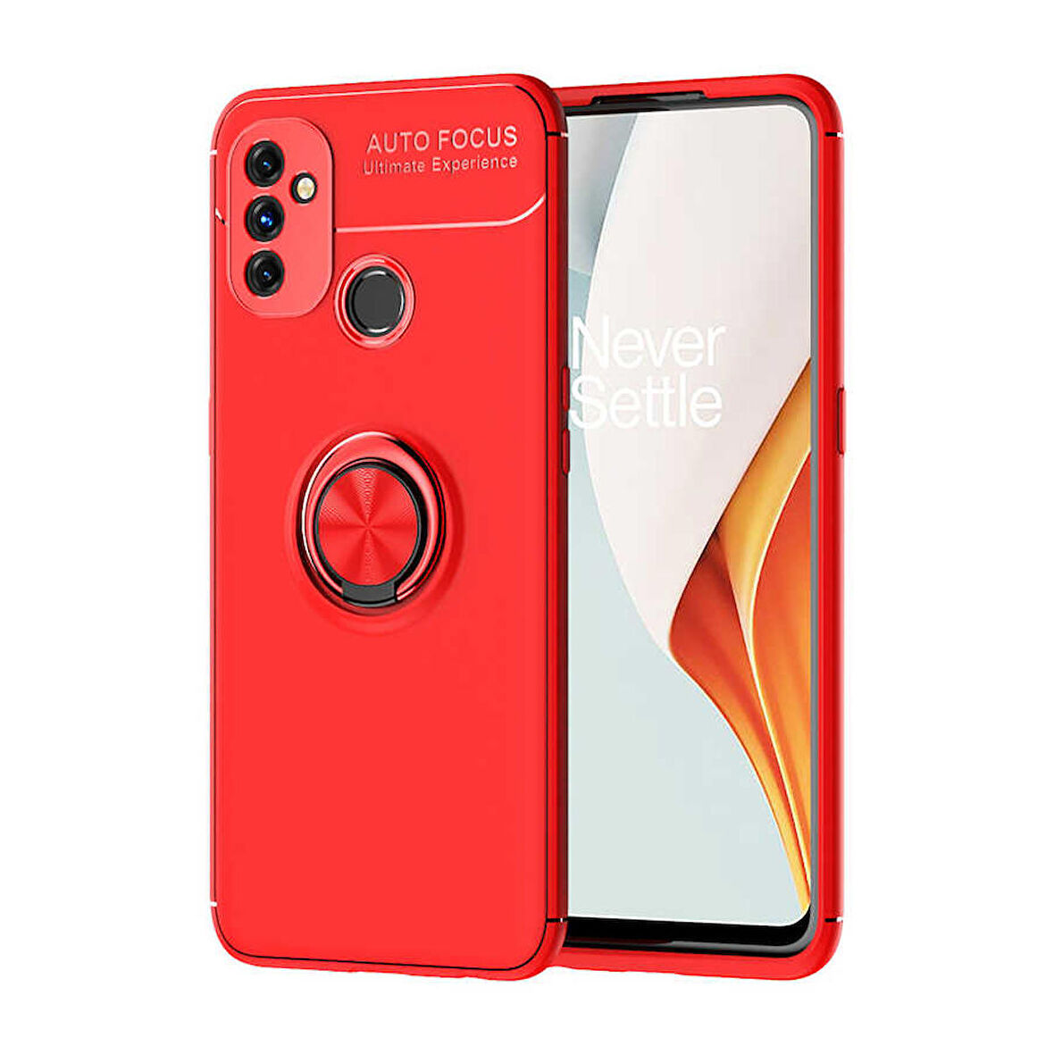 One Plus Nord N100 Kılıf Zore Ravel Yüzüklü Silikon Kılıf