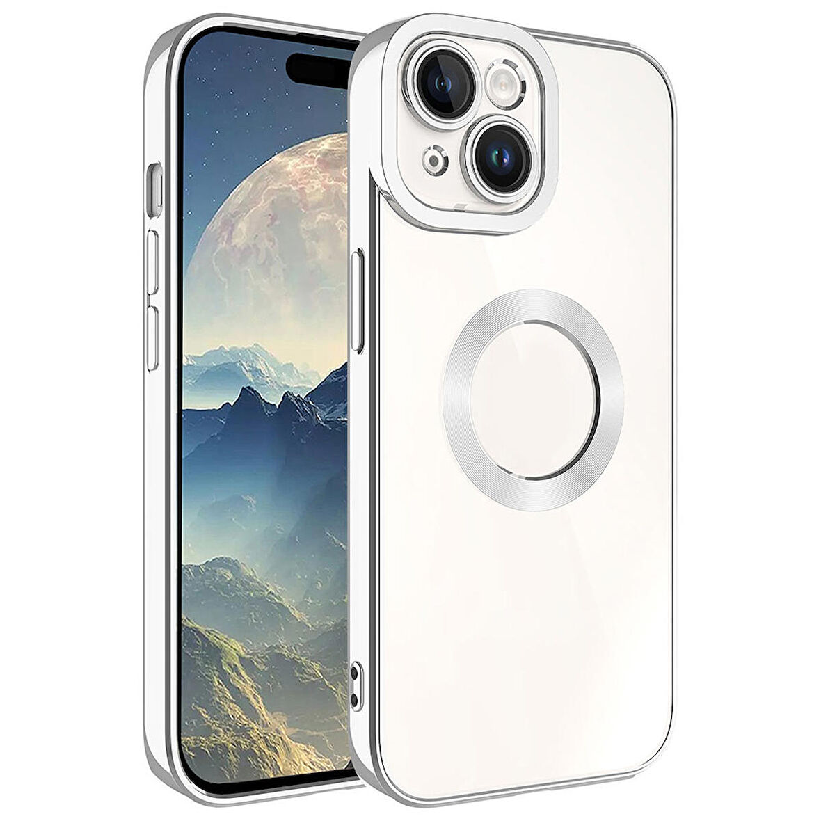 iPhone 15 Kılıf Kamera Korumalı Logo Gösteren Omega Kılıf