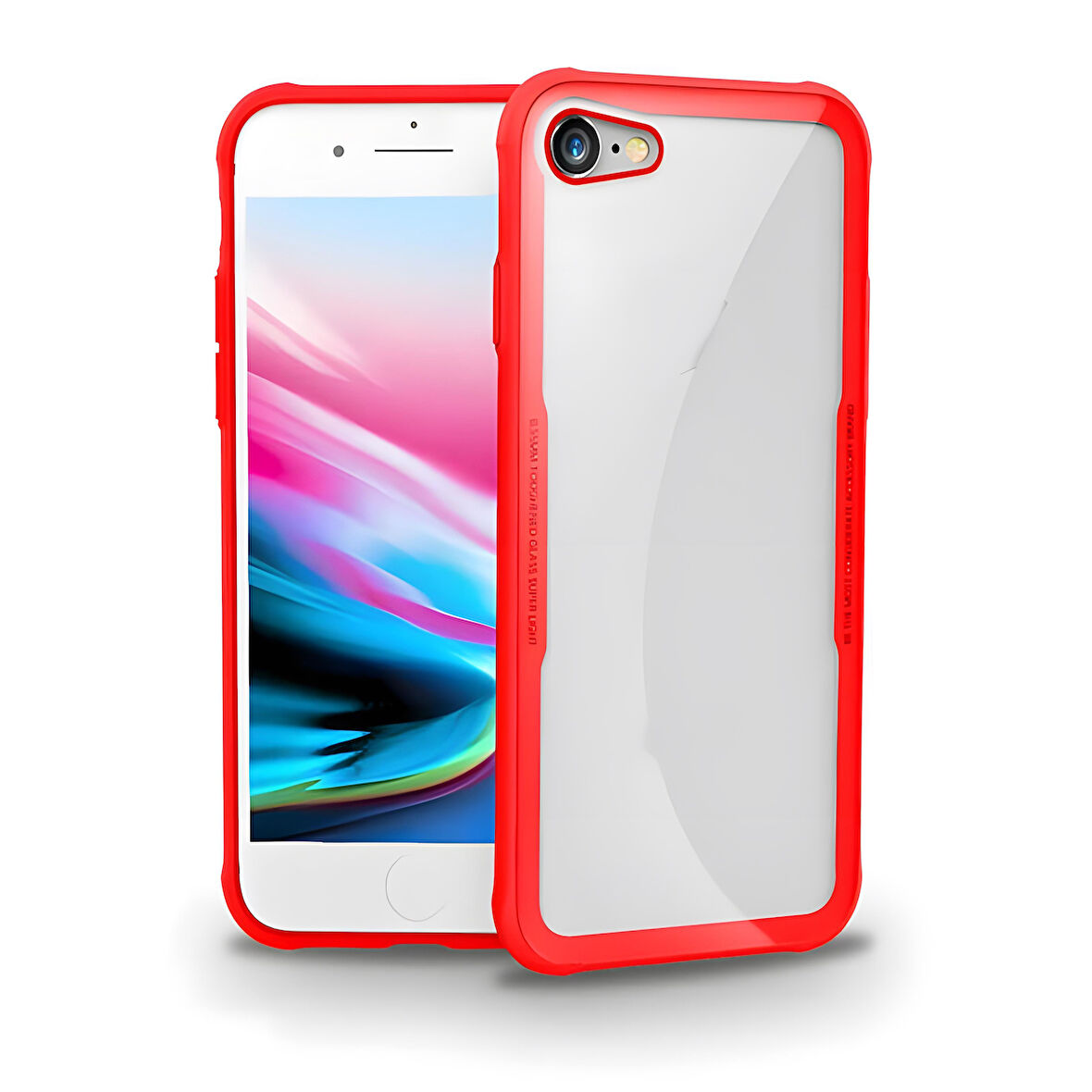 iPhone 7 / İphone 8 / İphone SE Kılıf Kenarları Silikon Arka Kısım Temperli Cam Craft Kılıf