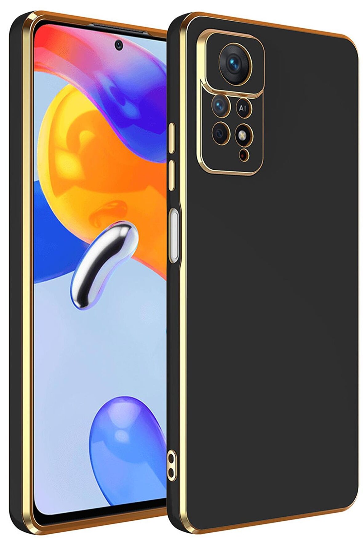 Xiaomi Redmi Note 12 Pro 4G Kılıf Bark Kenarları Altın Renk Kılıf