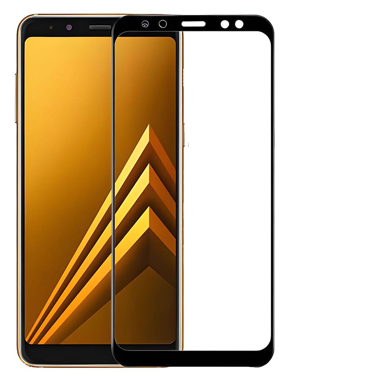 Galaxy A8 2018 Ekranı Tam Kaplayan Düz Cam Koruyucu