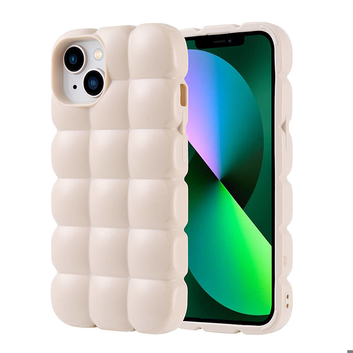 iPhone 14 Kılıf Parlak Esnek Silikon Dom Dom Kılıf