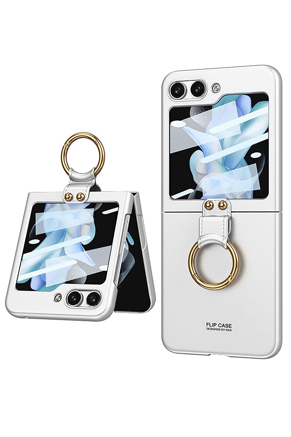Galaxy Z Flip 5 Kılıf Kıpta Yüzüklü Flip Sert Kılıf