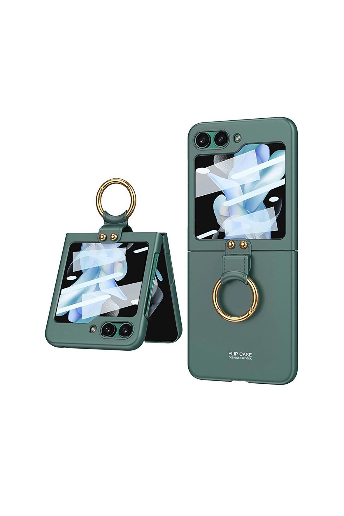 Galaxy Z Flip 5 Kılıf Kıpta Yüzüklü Flip Sert Kılıf