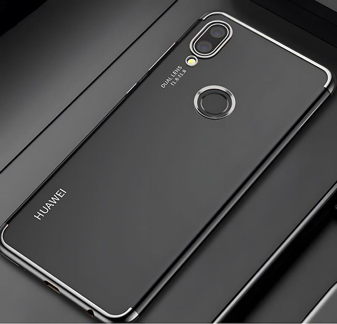 Huawei P20 Lite Kılıf Dört Köşeli Lazer Silikon Kılıf