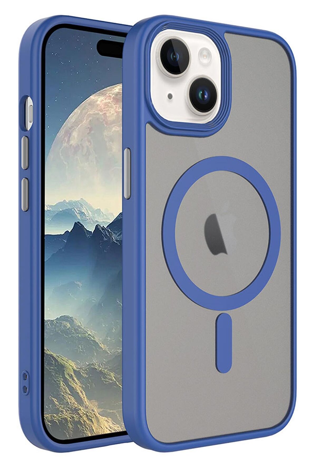 Apple iPhone 15 Kılıf Mat Arka Yüzey Wireless Şarj Özellikli Flet Magsafe Kılıf