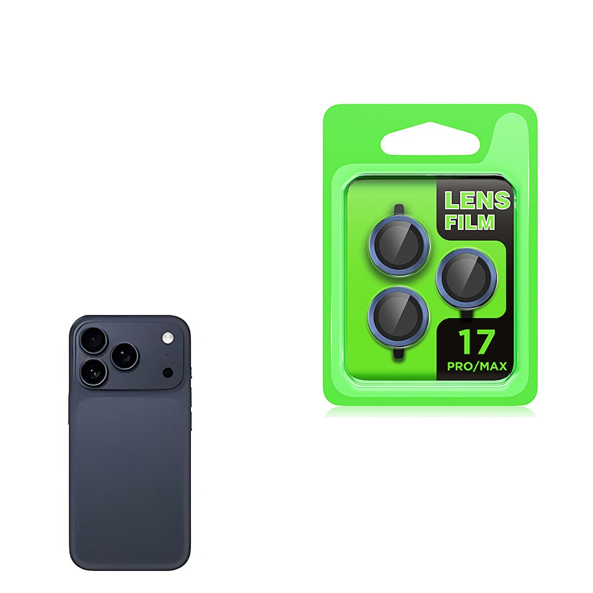 iPhone 17 Pro Max / İphone 17 Pro CL-07 Kamera Lens Koruyucu Lacivert
