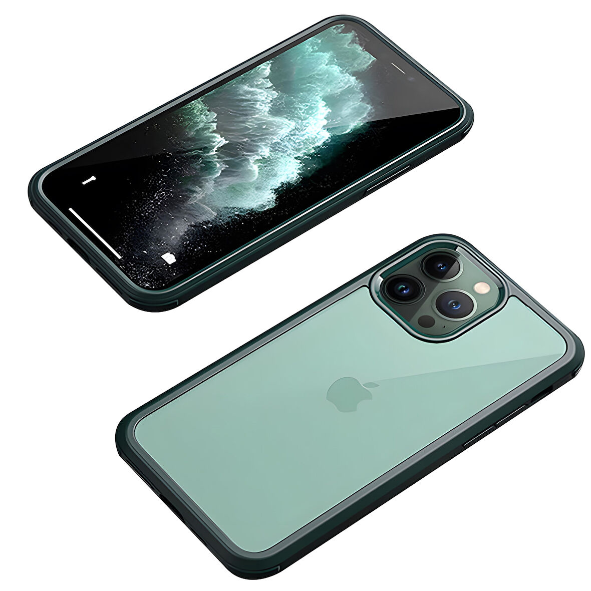 iPhone 12 Pro / İphone 12 Kılıf Dor Silikon Temperli Cam Kapak