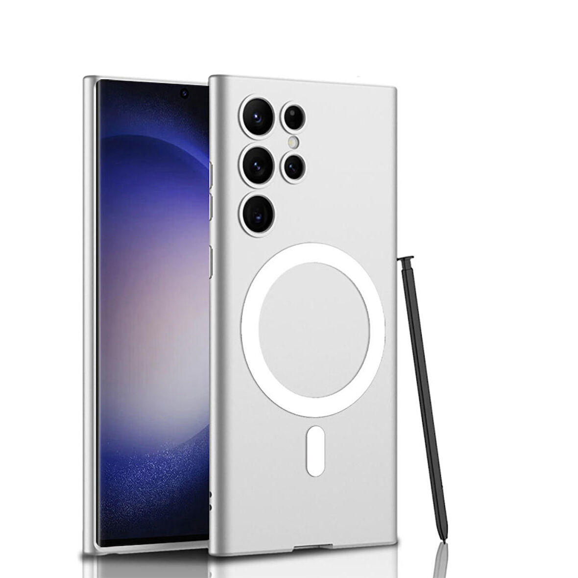 Galaxy S23 Ultra Kılıf Wireless Şarj Özellikli Zore Kıpta Magsafe Silikon Kılıf