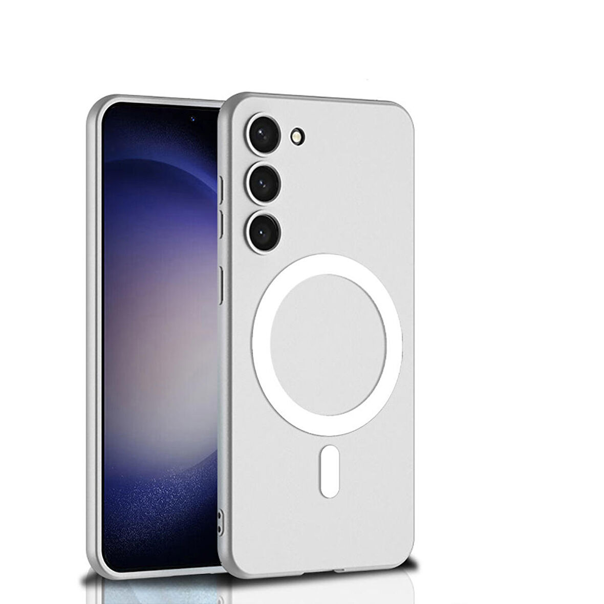 Galaxy S23 Kılıf Wireless Şarj Özellikli Zore Kıpta Magsafe Silikon Kılıf