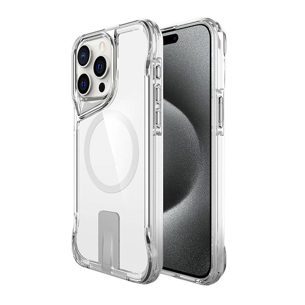 iPhone 15 Pro Kılıf Magsafe Şarj Özellikli T-Max Standlı Kılıf