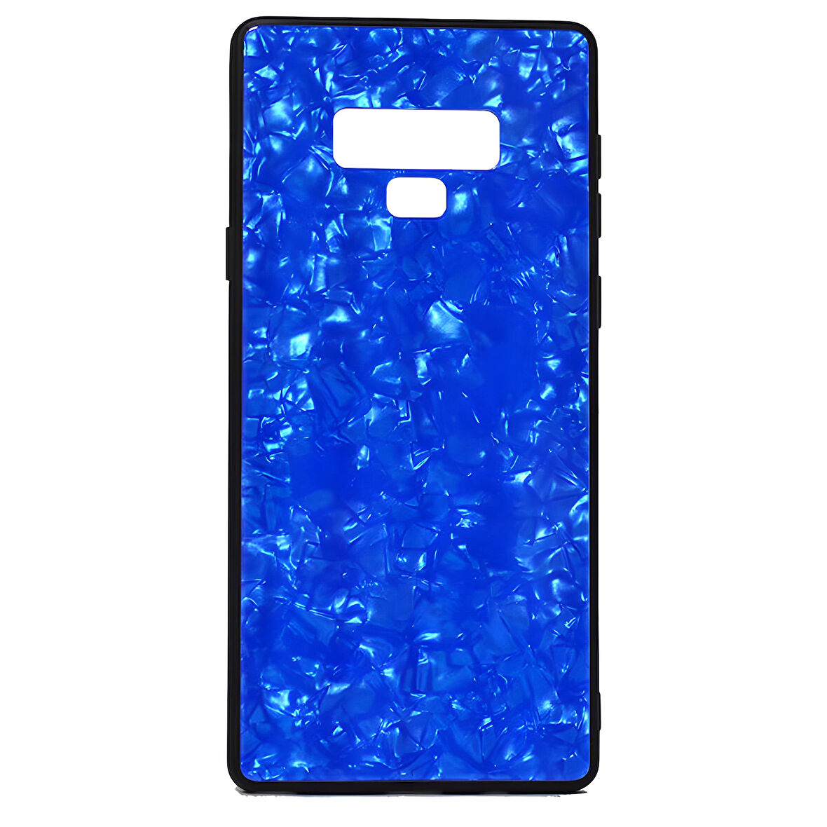 Galaxy Note 9 Kılıf Mermer Desenli Marbel Temperli Cam Silikon Kılıf