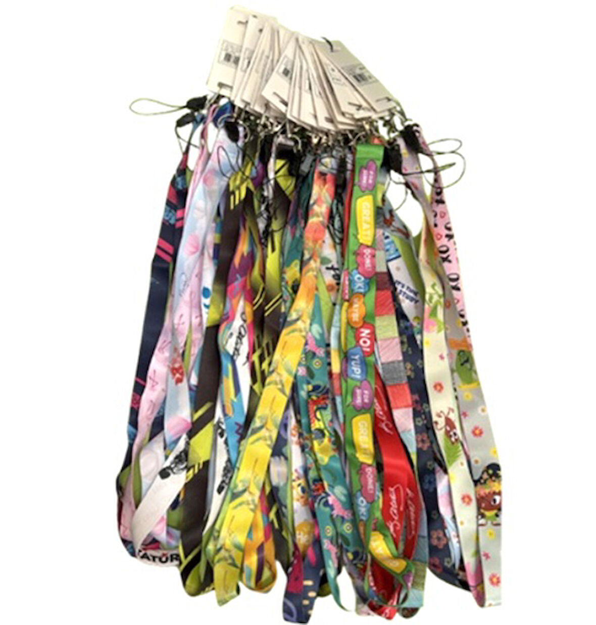 Sarff Desenli Telefon Askı İpi Metal Kancalı Yaka Karti İpi Karışık - 2 adet