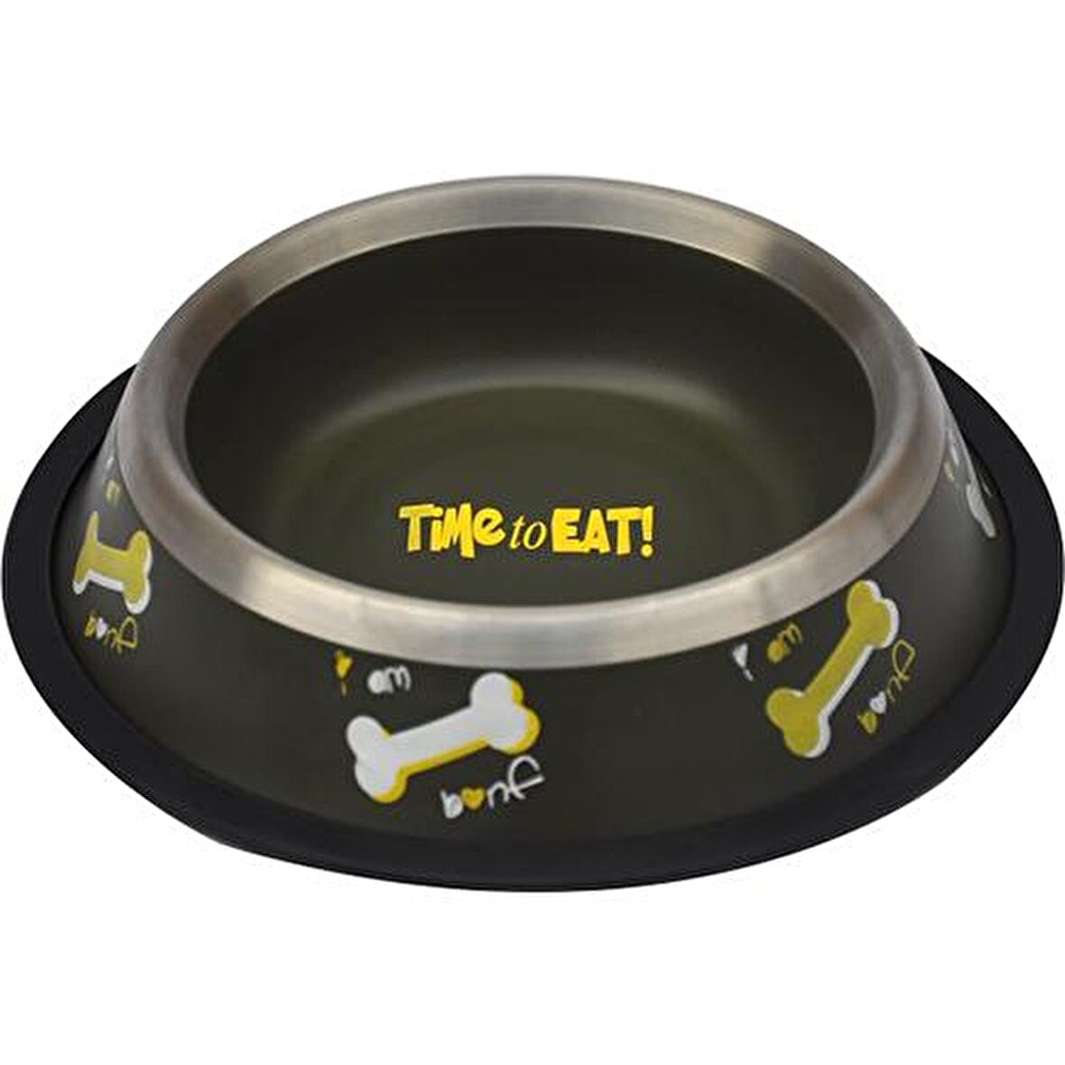 Kaymaz Tabanlı Kemik Desenli Mama-Su Kabı 8 Oz