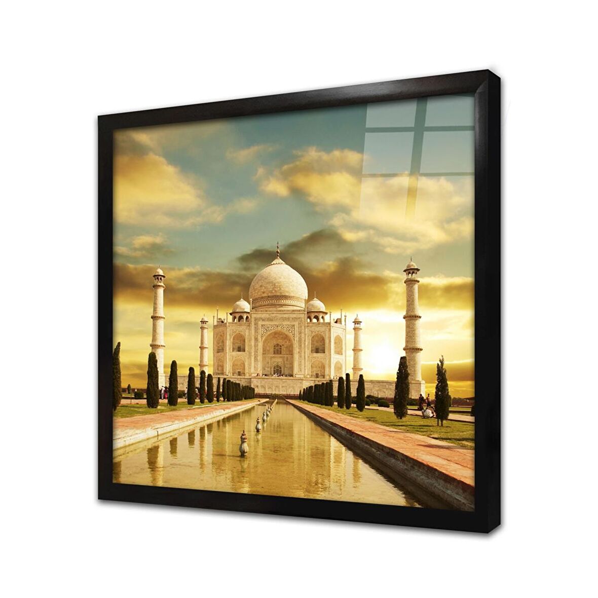 Hindistan Tac Mahal Çerçeveli Cam Tablo