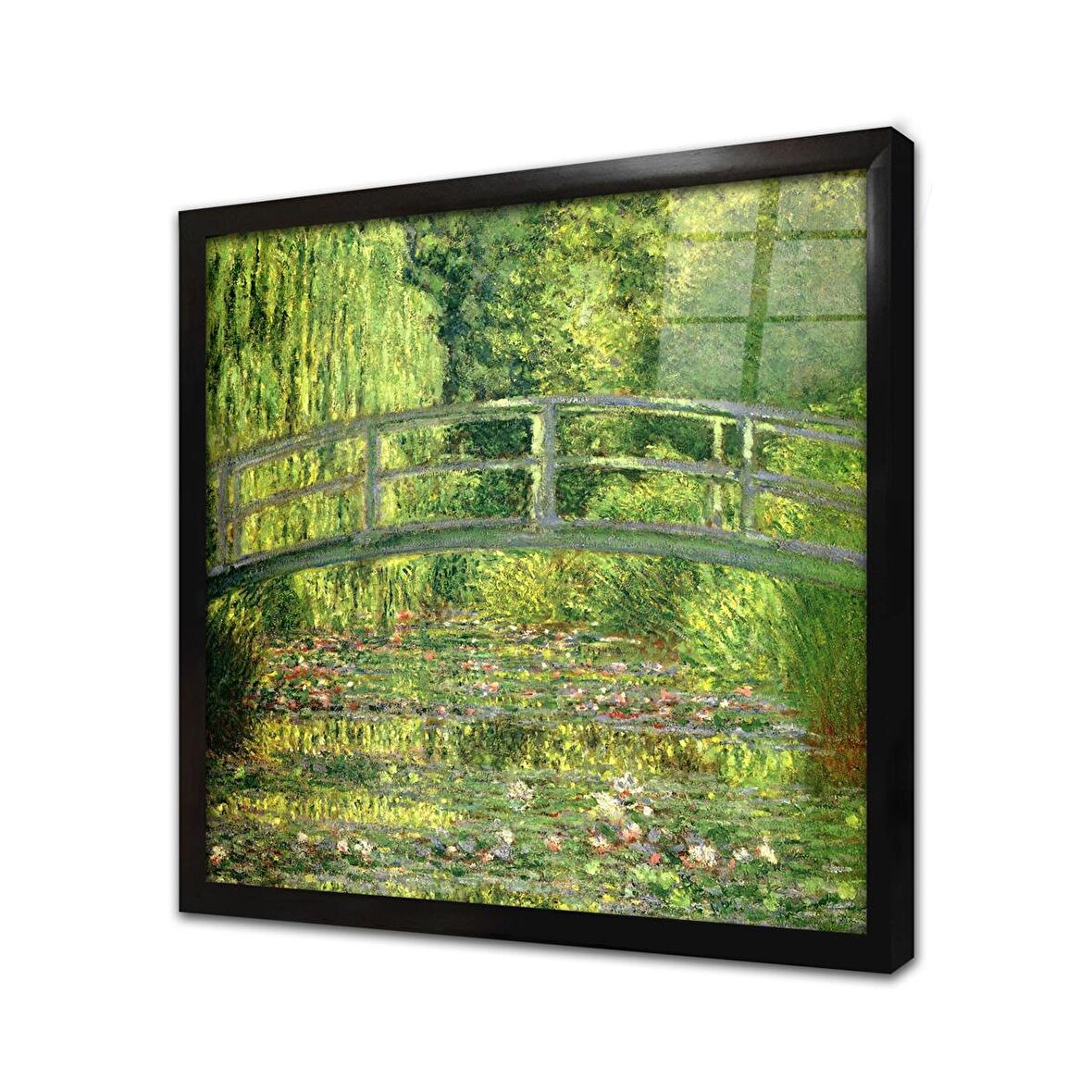 Giverny MonetNin Bahçesi Çerçeveli Cam Tablo