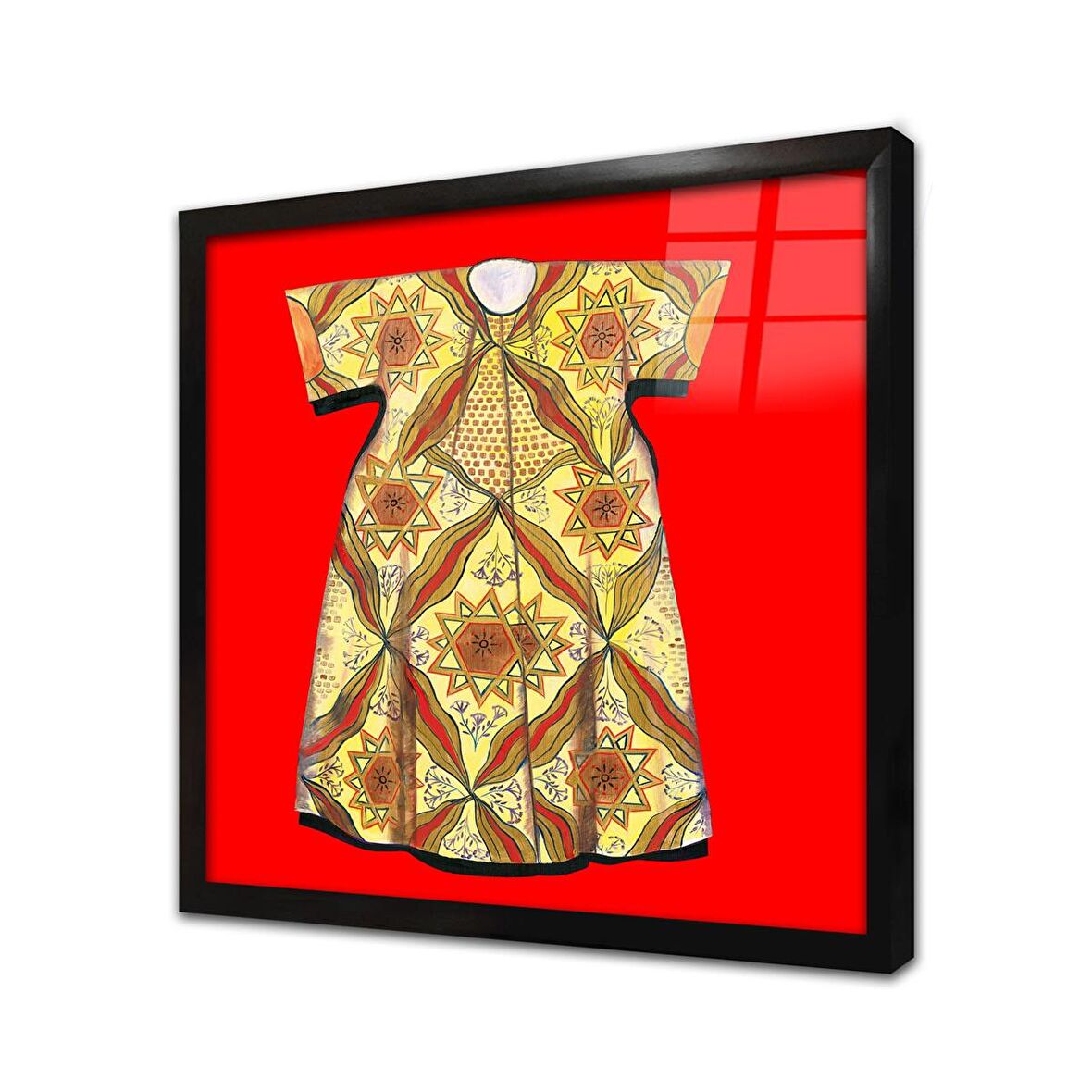 Tuğra ve Kaftan Çerçeveli Cam Tablo