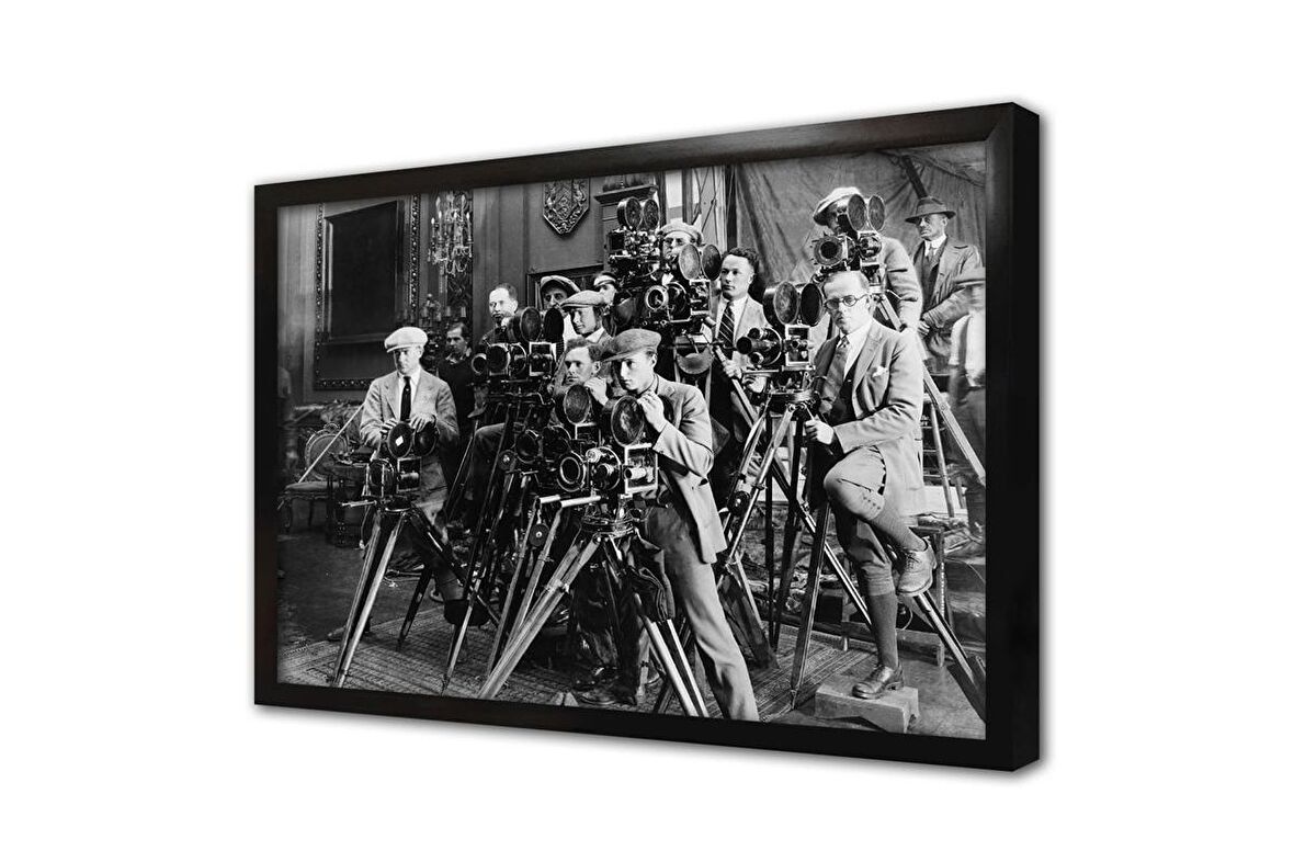 Fotoğraf Makinesi Tarihi Çerçeveli Cam Tablo
