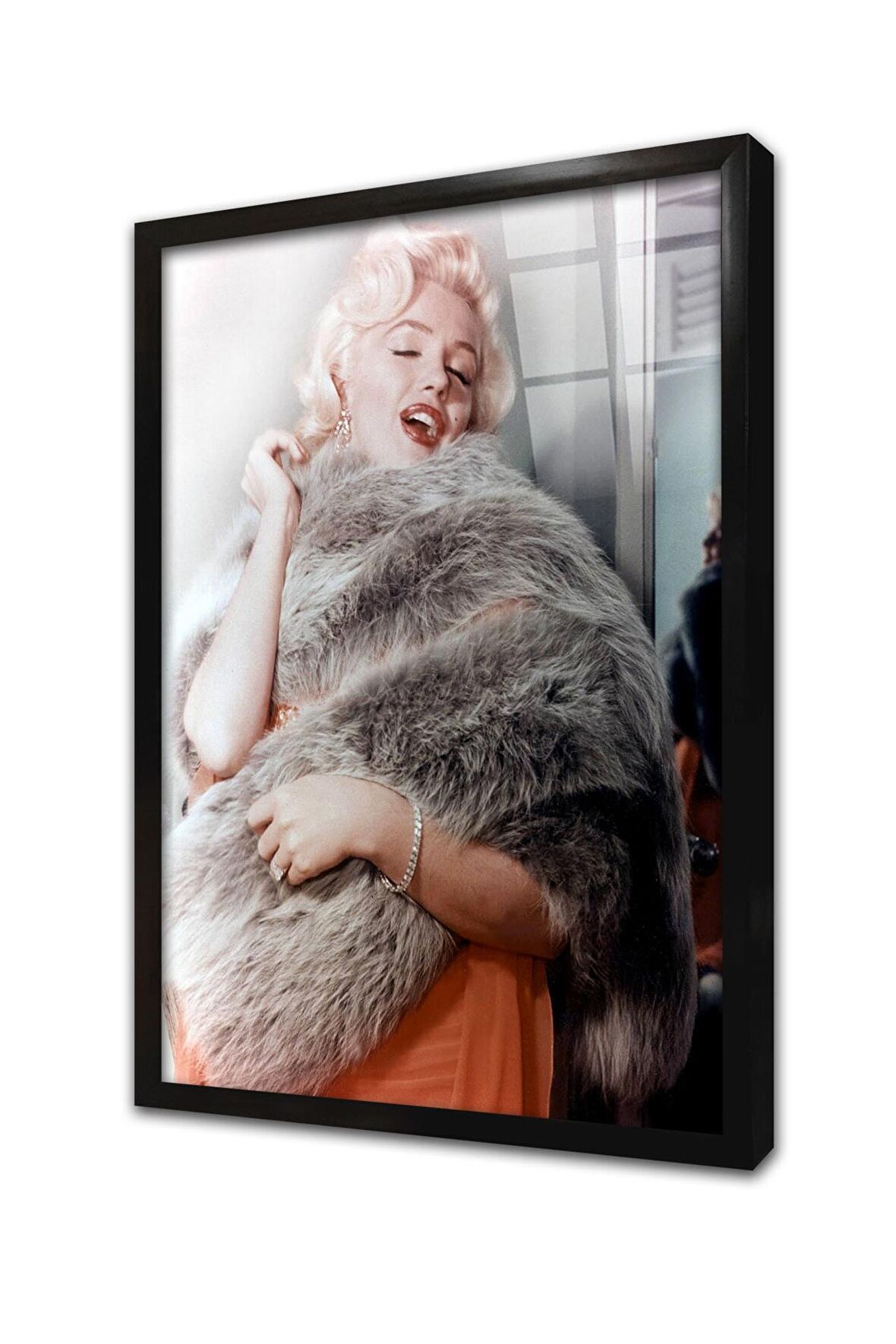Renkli Marilyn Monroe Çerçeveli Cam Tablo