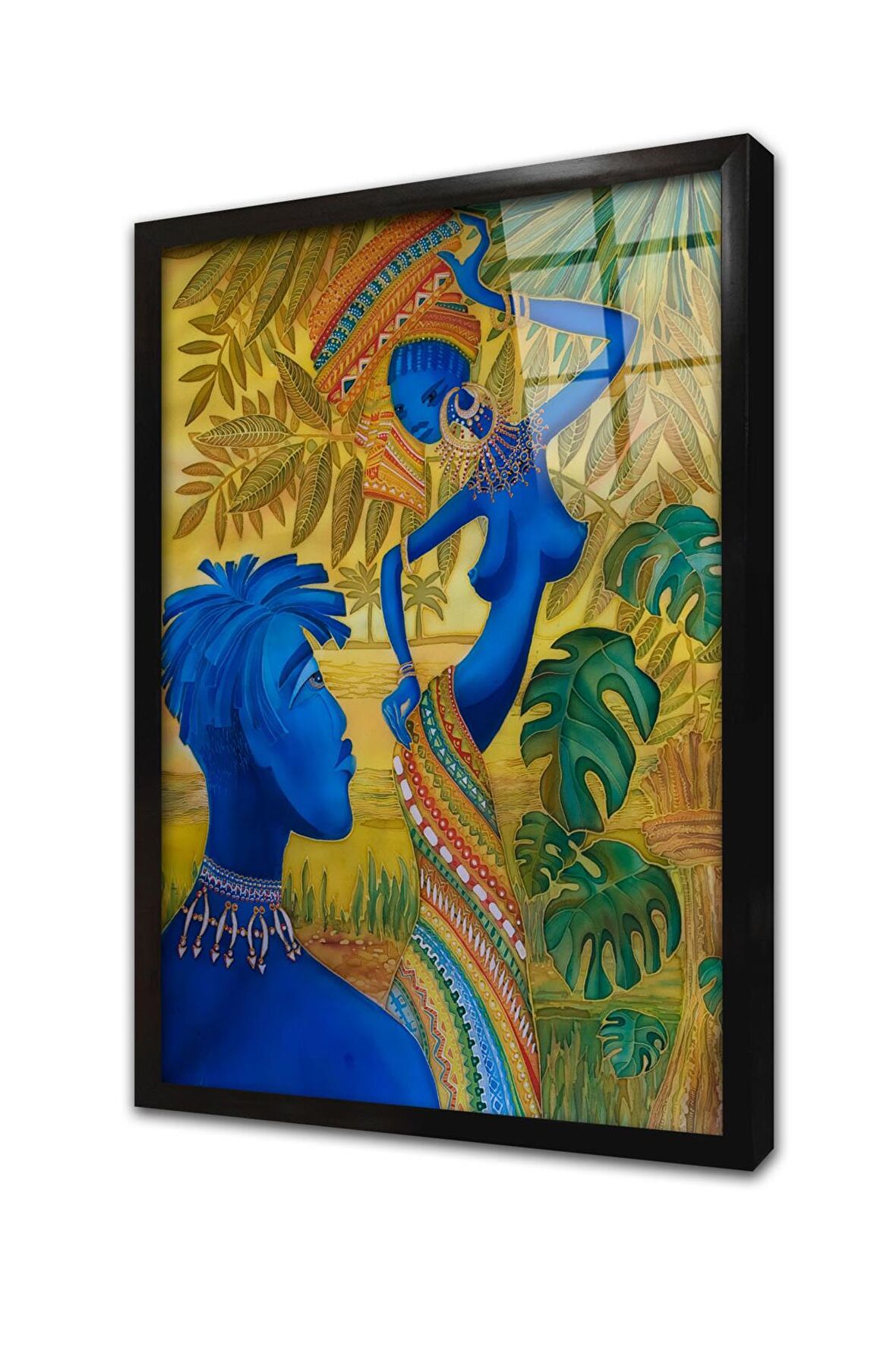 Afrikalılar Çerçeveli Cam Tablo