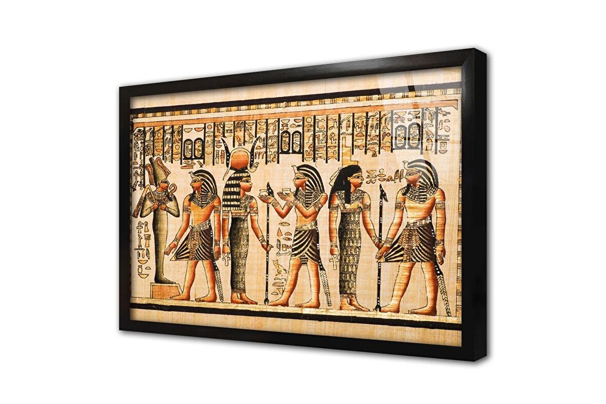 Papirüs Mısır Dönemi Çerçeveli Cam Tablo