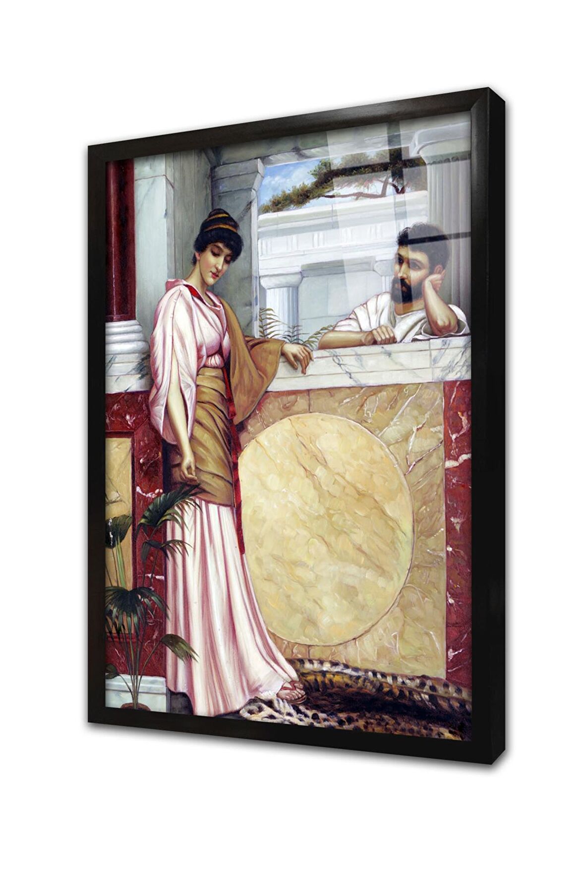 Kadın ve Adam Çerçeveli Cam Tablo