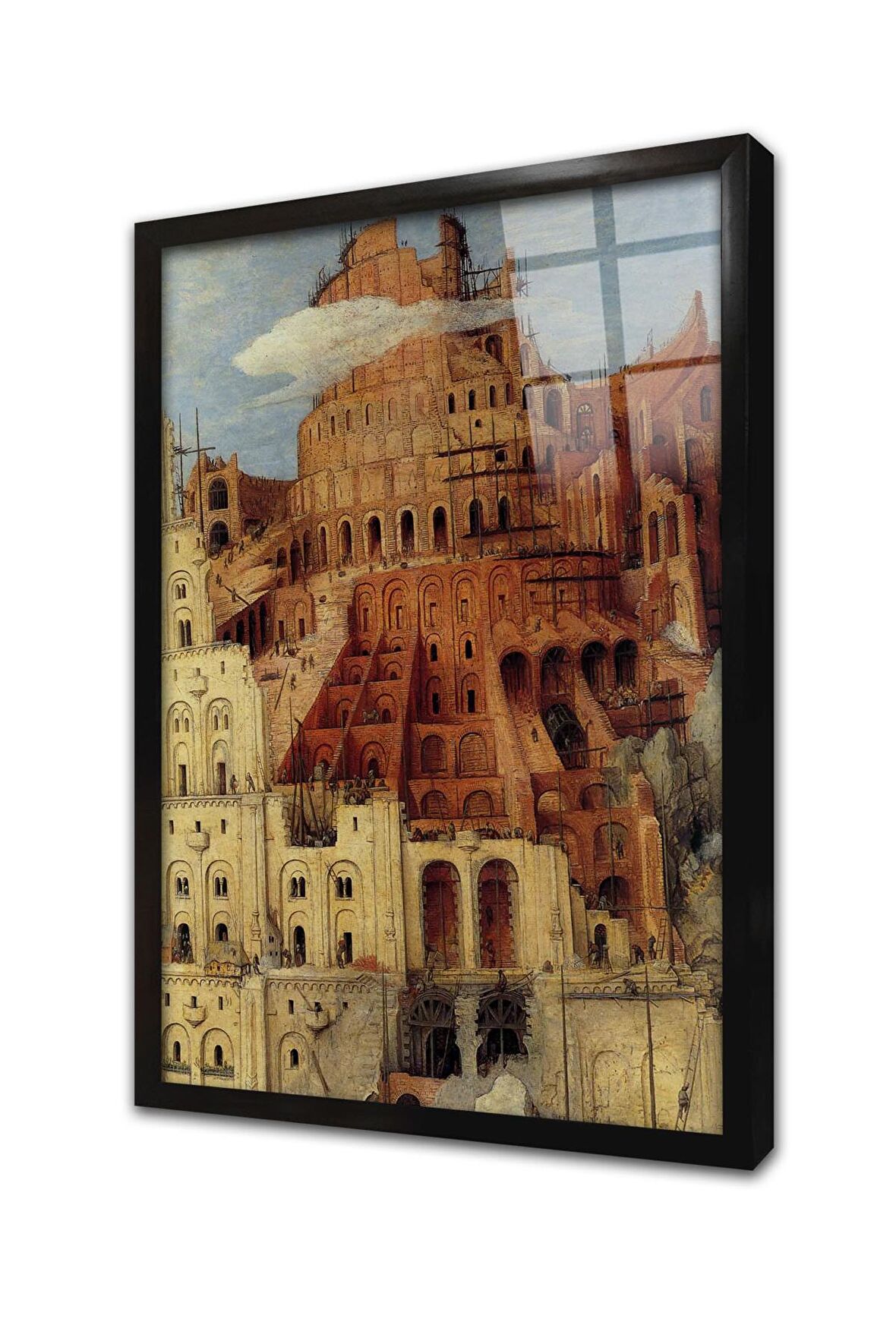 Babil Kulesi Pieter Brueghel Çerçeveli Cam Tablo