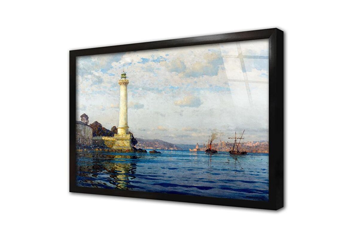 Ahır Kapı Feneri Boğaz Çerçeveli Cam Tablo