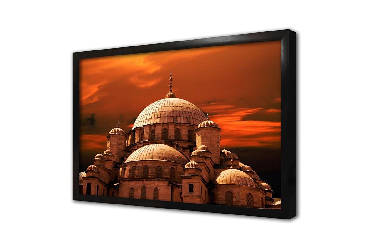 Gün Batımı İstanbul Çerçeveli Cam Tablo