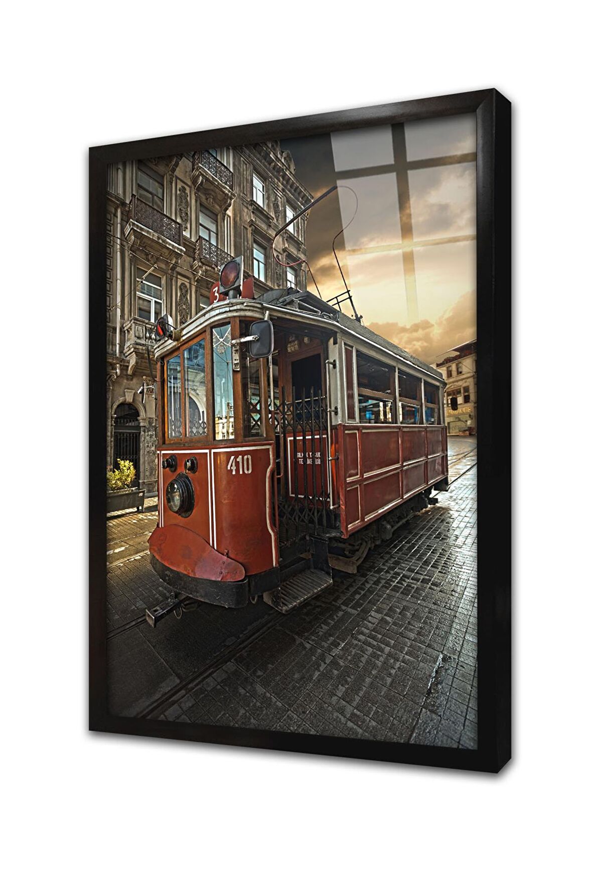 İstanbul Taksim Tren Çerçeveli Cam Tablo