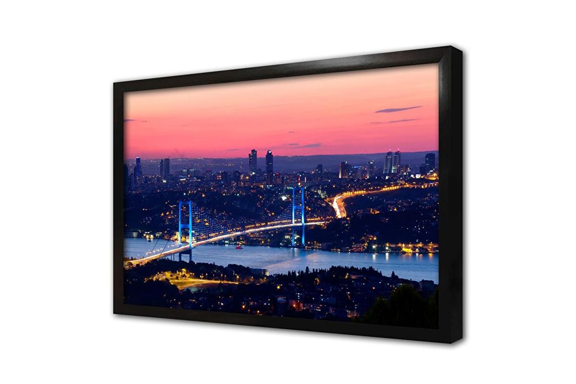 İstanbul Boğaz Köprüsü Çerçeveli Cam Tablo