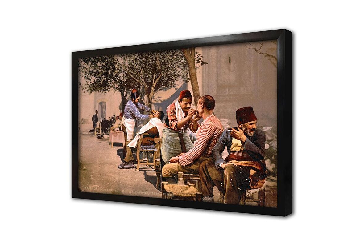 İstanbul Berber Çerçeveli Cam Tablo