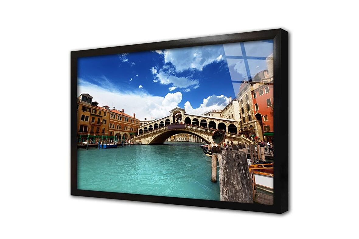 Rialto Köprüsü Çerçeveli Cam Tablo