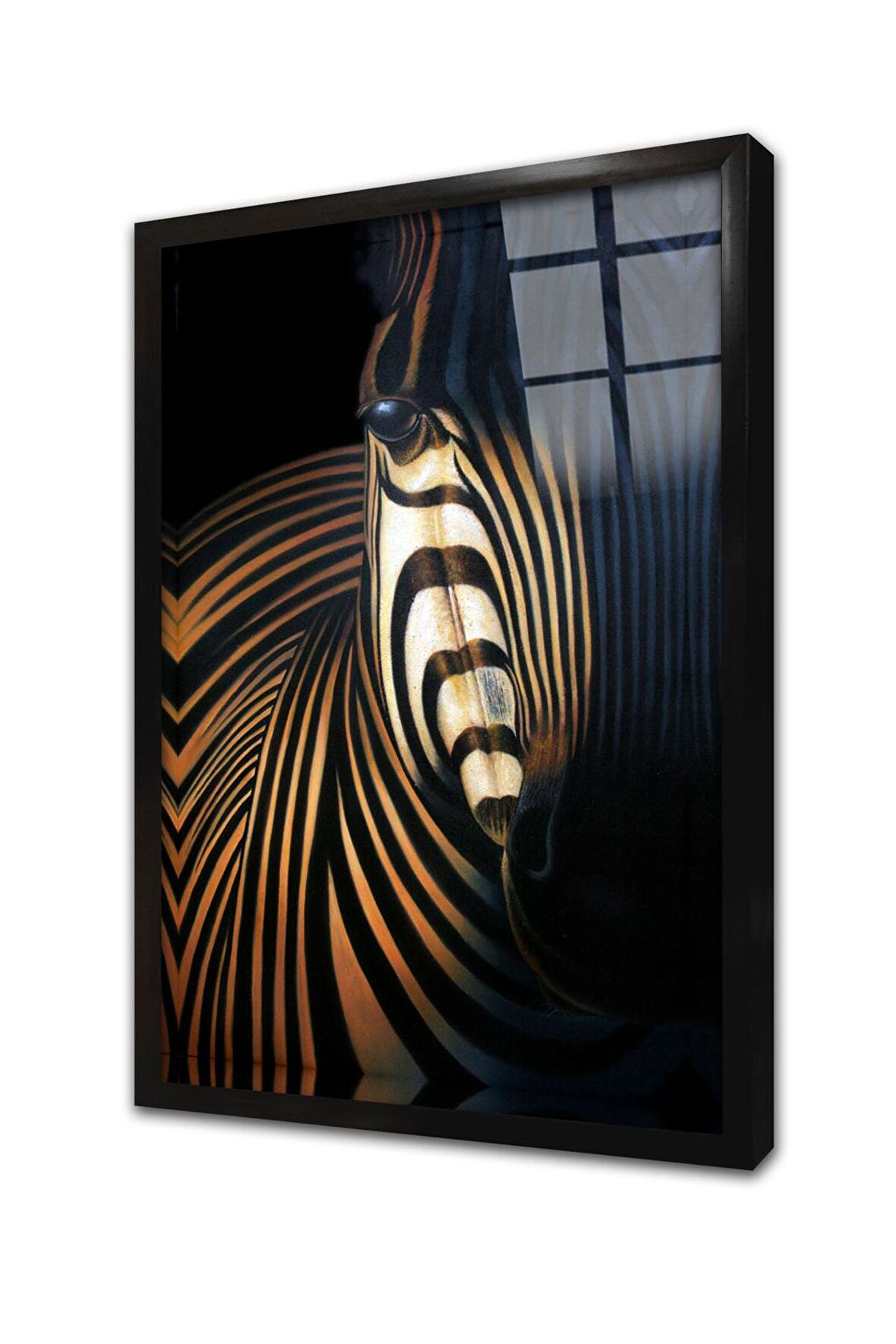 Zebra Çerçeveli Cam Tablo