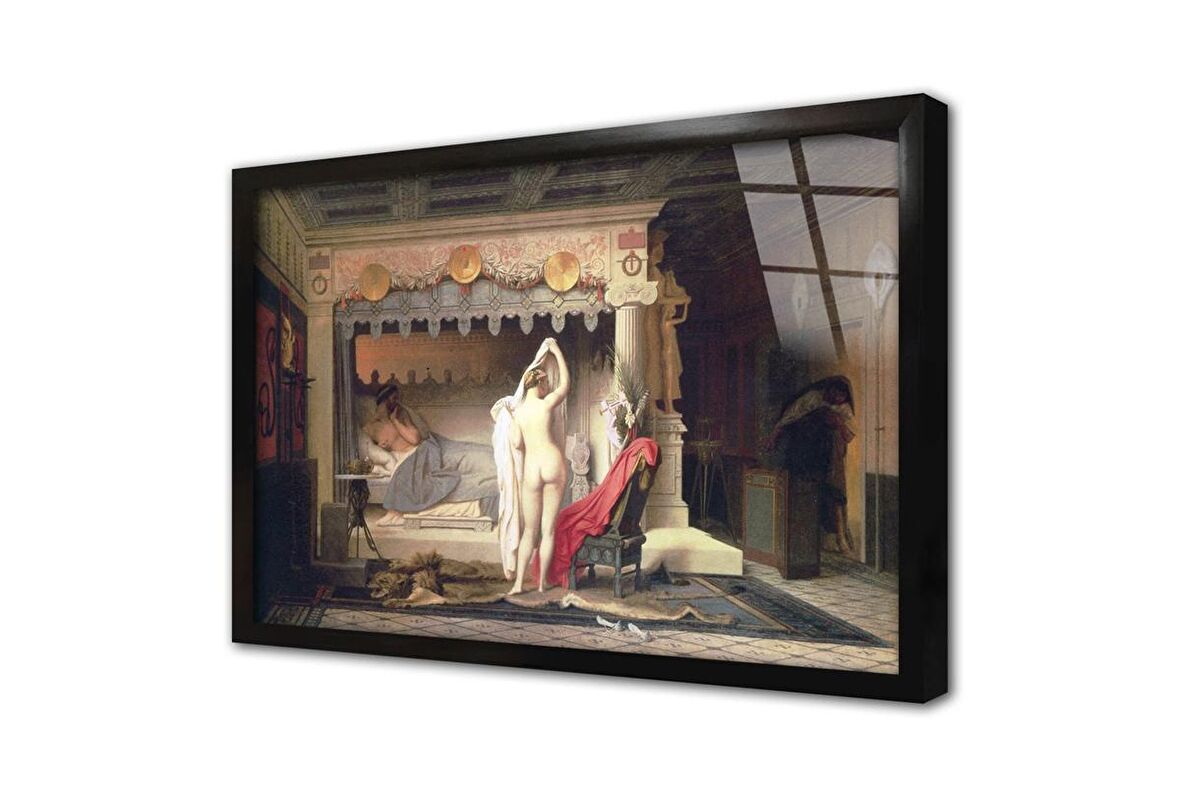 King Candaules Jean Leon Gerome Çerçeveli Cam Tablo