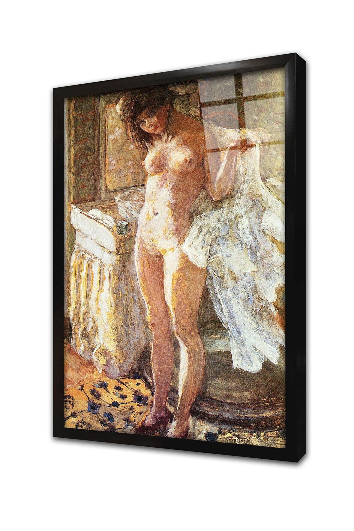 Dans Le Cabinet De Toilette Çerçeveli Cam Tablo