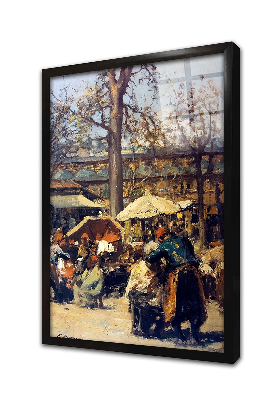 Sokak Berberleri Fausto Zonaro Çerçeveli Cam Tablo