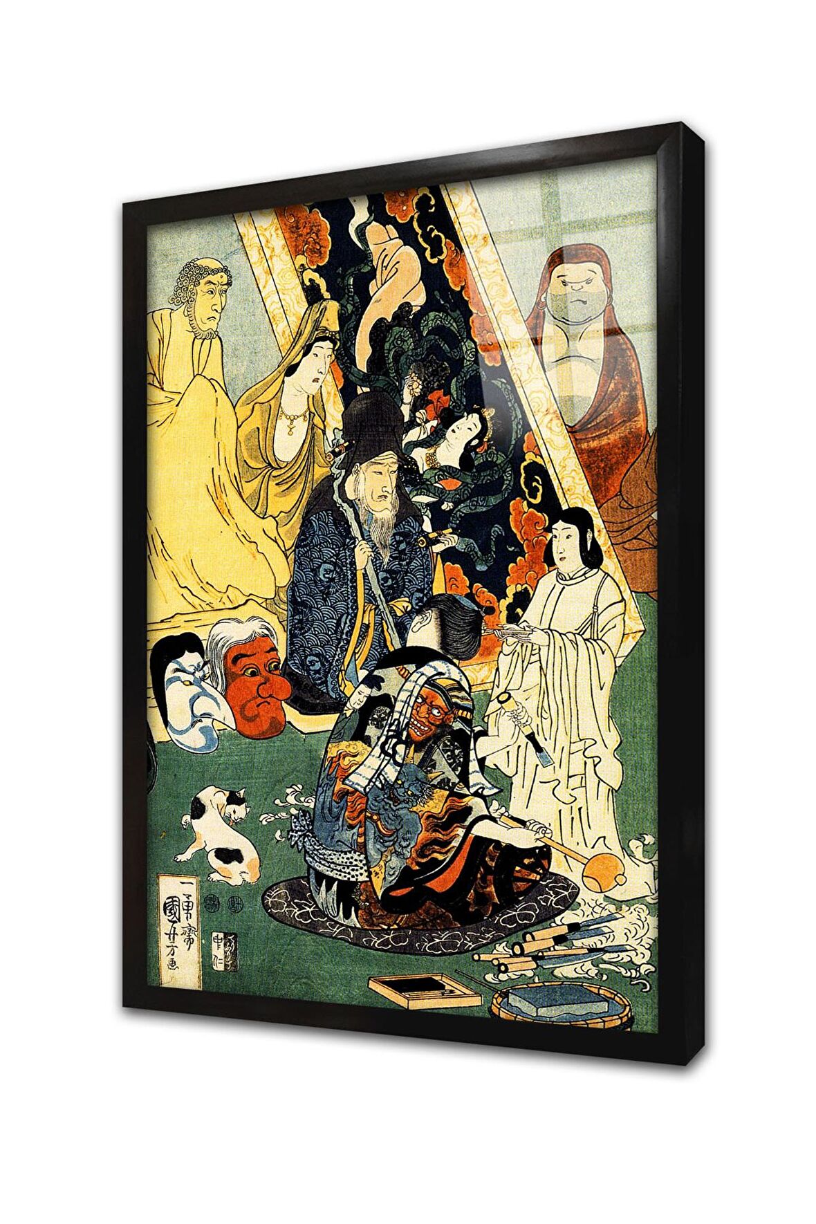Japon Sanatı Çerçeveli Cam Tablo